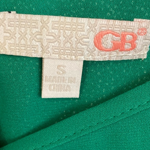 Long sleeve green GB blouse with gold sequin detail - Picture 2 of 4